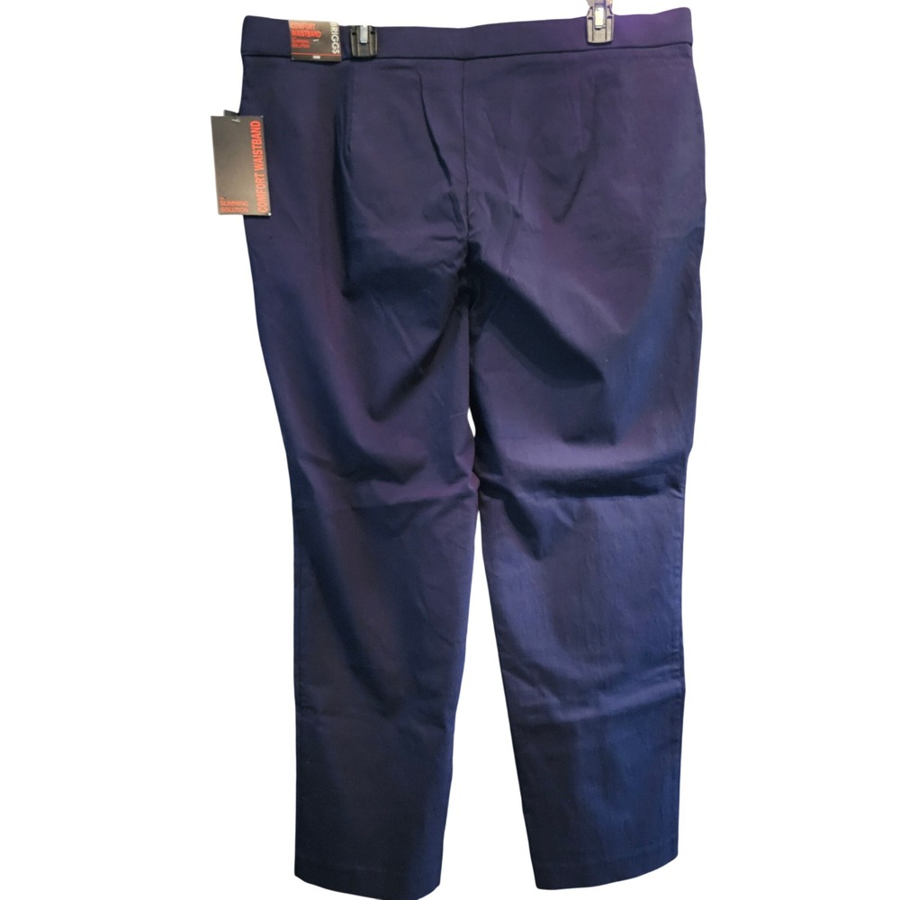 Briggs New York Womens 20W Navy Blue Dress Pants Slimming Comfort Waistband NEW